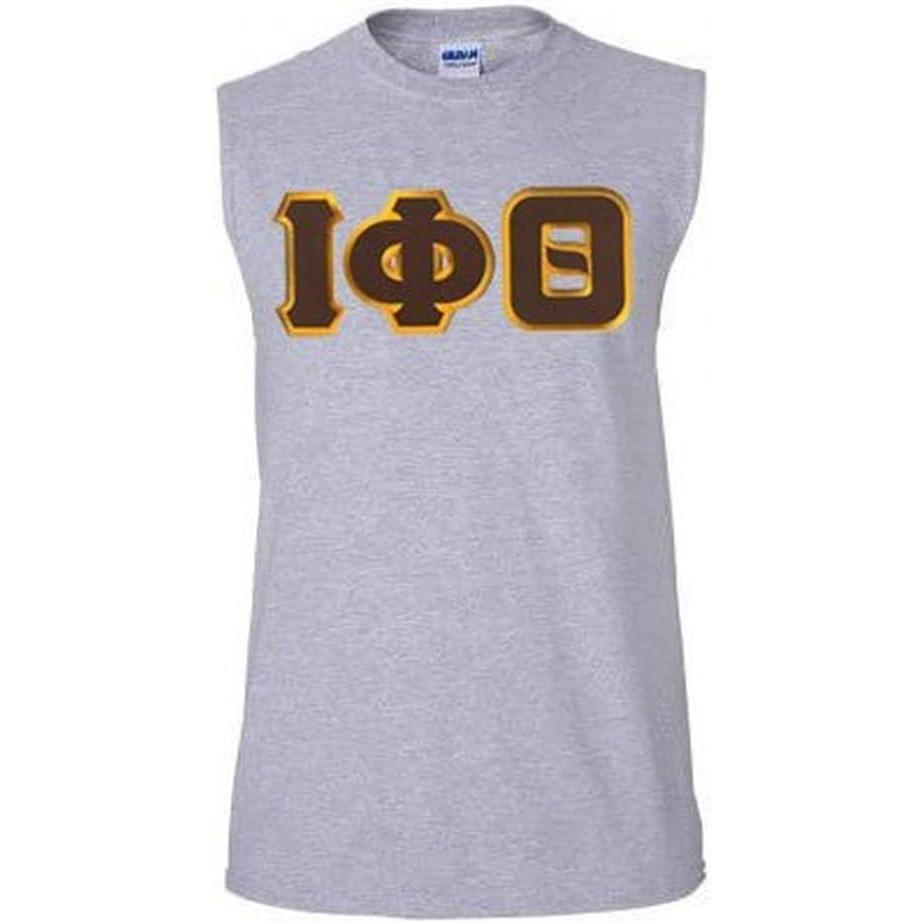 imageIota Phi Theta Lettered Sleeveless TeeSports Grey