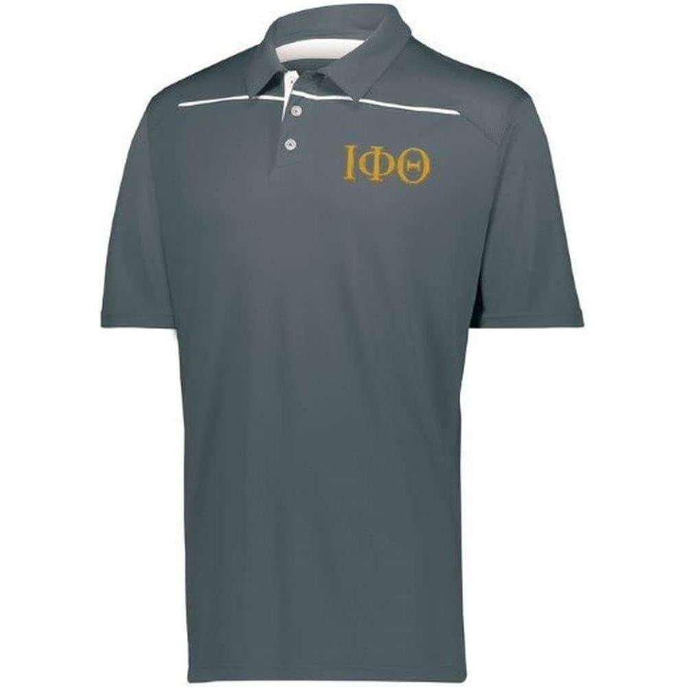 imageIota Phi Theta Subtle Greek Letter Defer PoloGraphiteWhite