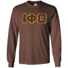 Greekgear Iota Phi Theta Lettered Long Sleeve Shirt(Brown)