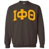 Greekgear Men’s Iota Phi Theta Greek Lettered Arch Crewneck Sweatshirt Brown(Brown)