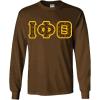Iota Phi Theta Fraternity Crest Twill Letter Longsleeve Tee(Dark Chocolate)