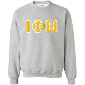 Greekgear Iota Phi Theta Custom Twill Crewneck Sweatshirt(Light Grey)