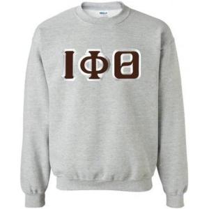 Greekgear Iota Phi Theta Custom Twill Crewneck Sweatshirt(Sports Grey)