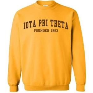 Greekgear Iota Phi Theta Fraternity Founders Crew Sweatshirt(Athletic Gold)