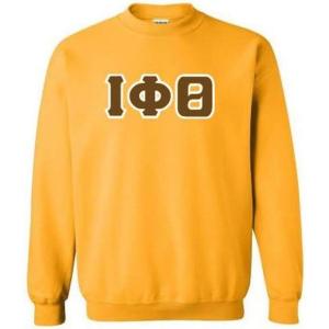 Greekgear Iota Phi Theta Lettered Crewneck Sweatshirt(Gold)