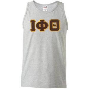 Greekgear Iota Phi Theta Lettered Tank Top(Sports Grey)