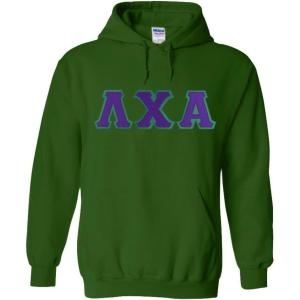 Greekgear Lambda Chi Alpha Lettered Hooded Sweatshirt(Forest Green)