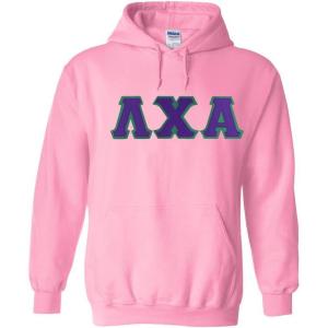 Greekgear Lambda Chi Alpha Lettered Hooded Sweatshirt(Light Pink)