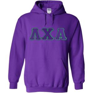 Greekgear Lambda Chi Alpha Lettered Hooded Sweatshirt(Purple)