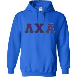 Greekgear Lambda Chi Alpha Lettered Hooded Sweatshirt(Royal Blue)