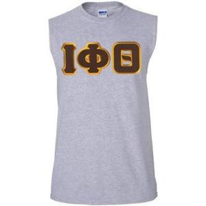 Iota Phi Theta Lettered Sleeveless Tee(Sports Grey)