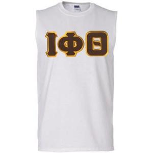 Iota Phi Theta Lettered Sleeveless Tee(White)