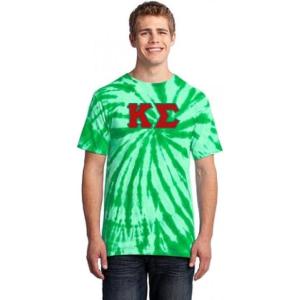Kappa Sigma Essential Tie-Dye Lettered Tee(Kelly Green)