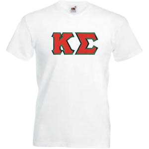 Kappa Sigma Lettered V-Neck T-Shirt(White)