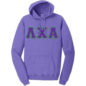 Lambda Chi Alpha Pigment-Dyed Lettered Hooded Sweatshirt(Amethyst)