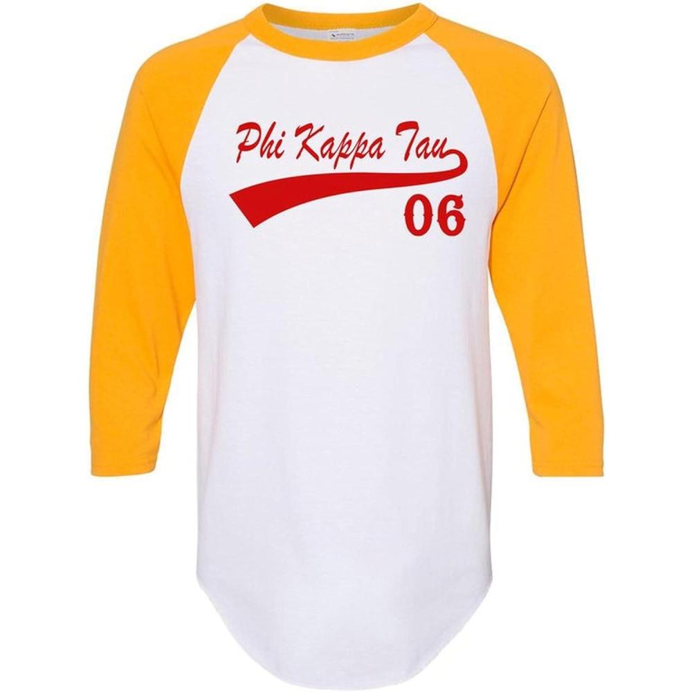 imagePhi Kappa Tau Tail Year RaglanWhite WGold