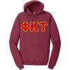 Phi Kappa Tau Pigment-Dyed Lettered Hooded Sweatshirt(Merlot)