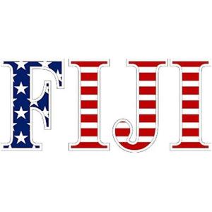Fiji American Flag Greek Letter Sticker – 2.5″ Tall