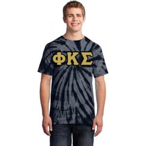 Phi Kappa Sigma Essential Tie-Dye Lettered Tee(Black)