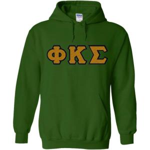 Phi Kappa Sigma Lettered Hooded Sweatshirt(Forest Green)