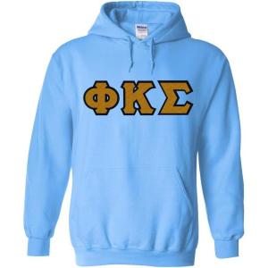 Phi Kappa Sigma Lettered Hooded Sweatshirt(Light Blue)