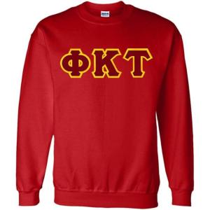 Phi Kappa Tau Lettered Crewneck(Red)