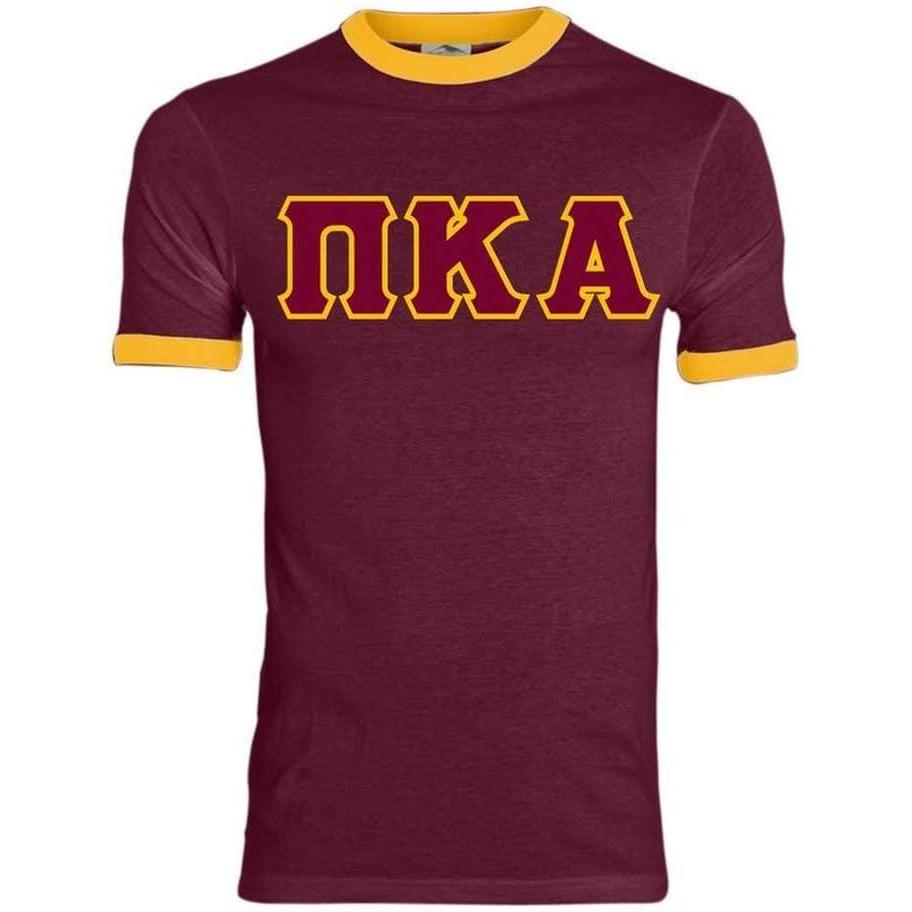 imagePi Kappa Alpha Lettered Ringer ShirtMaroonGold