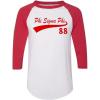 Phi Sigma Phi Tail Year Raglan(White W/Red)