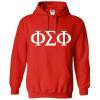 Phi Sigma Phi World Famous Greek Hoodie – Red with White Imprint(Red)