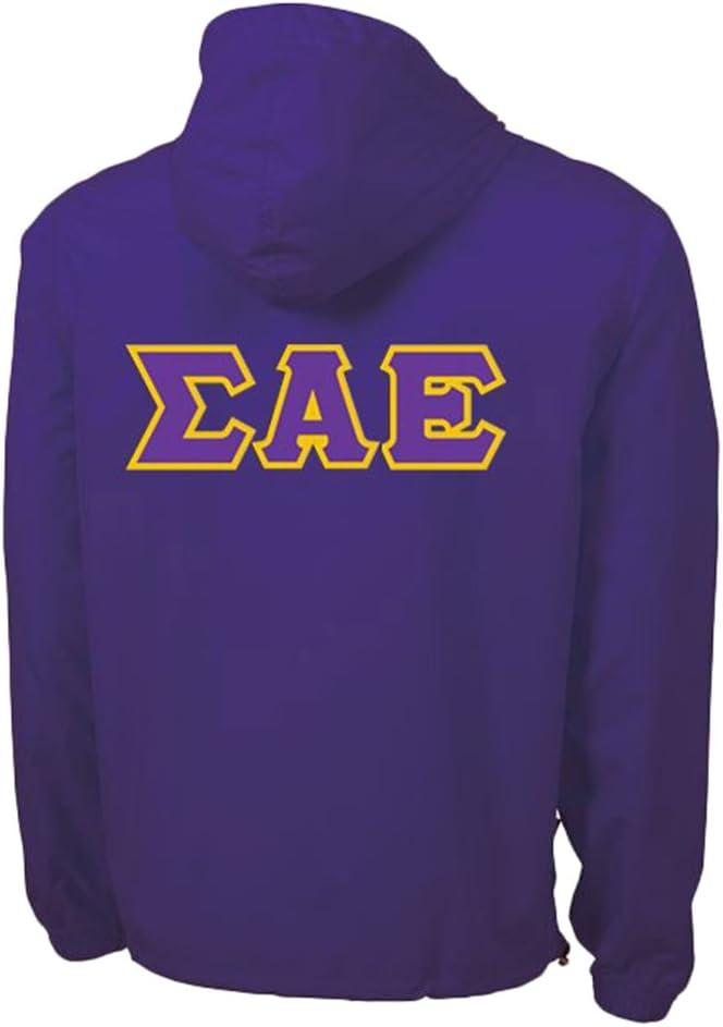 imageSigma Alpha Epsilon SAE Tackle Twill Lettered Pack N Go PulloverPurple