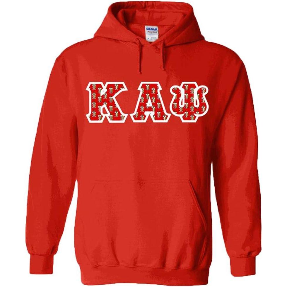 imageKappa Alpha Psi Fraternity Crest Twill Letter Hooded SweatshirtRed