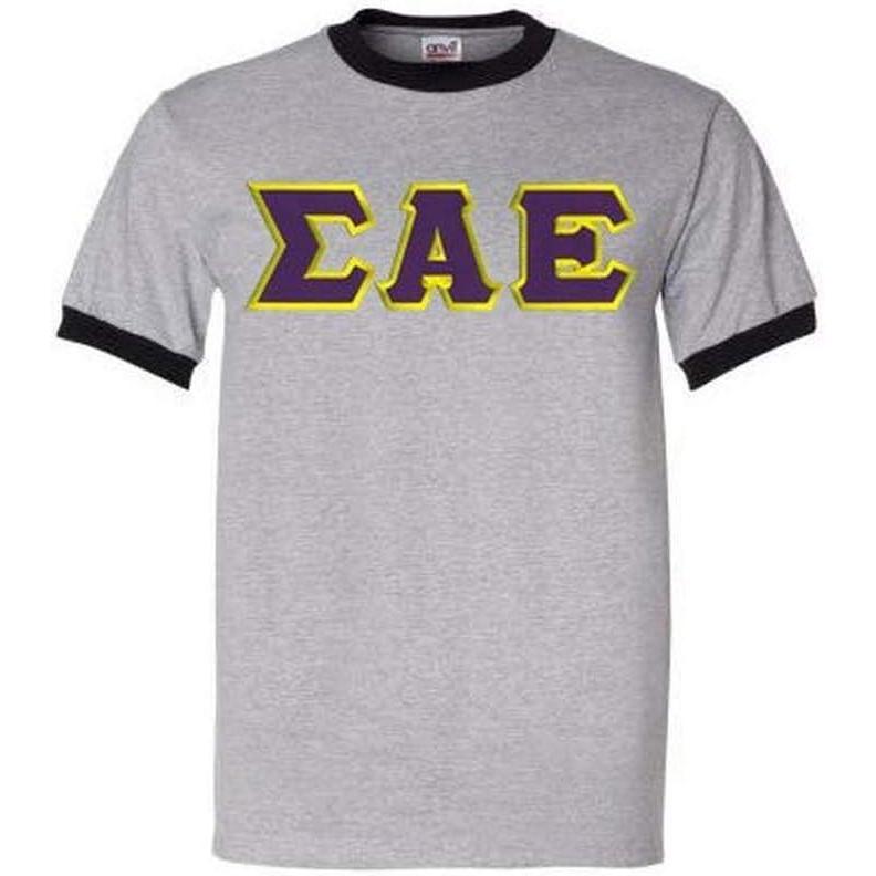 imageSigma Alpha Epsilon Lettered Ringer ShirtAthletic HeatherBlack
