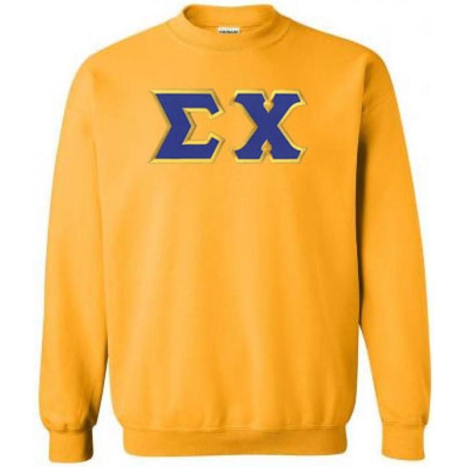 imageSigma Chi Lettered CrewneckAthletic Gold W Royal Blue