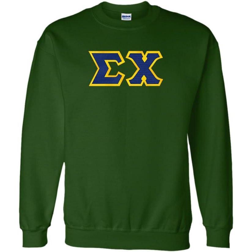 imageSigma Chi Lettered CrewneckForest Green WRoyalGold