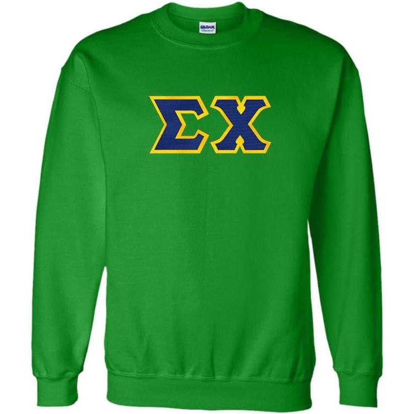 imageSigma Chi Lettered CrewneckIrish Green WRoyalGold