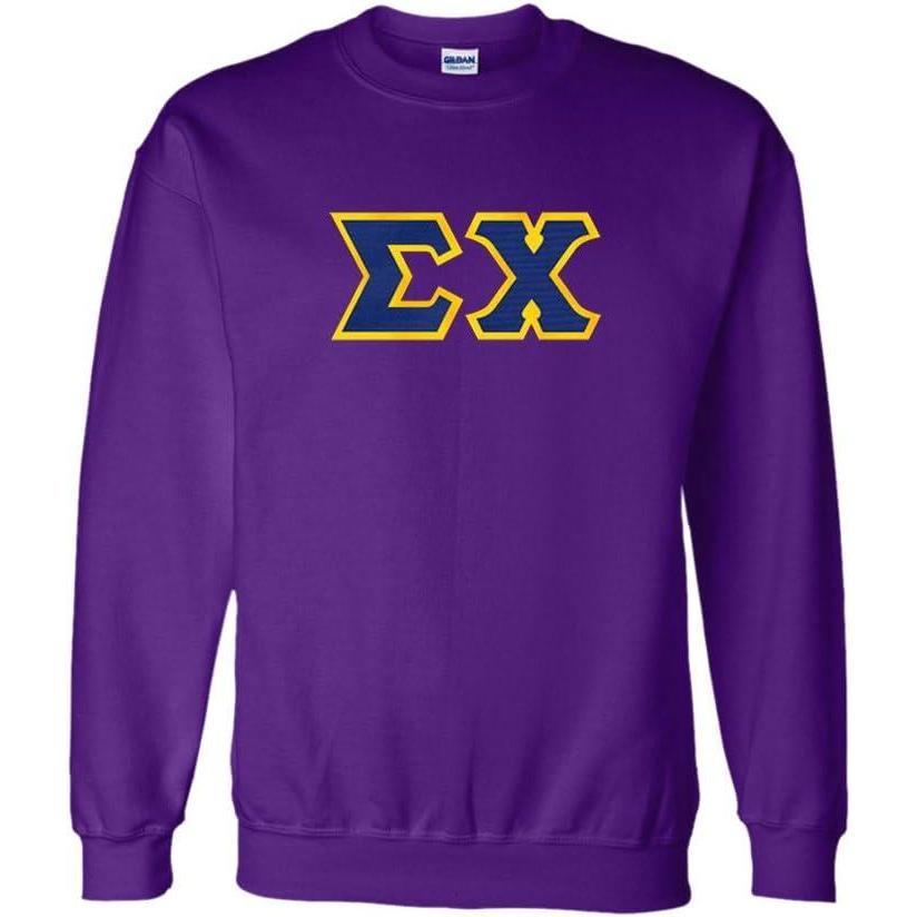 imageSigma Chi Lettered CrewneckPurple WRoyalGold