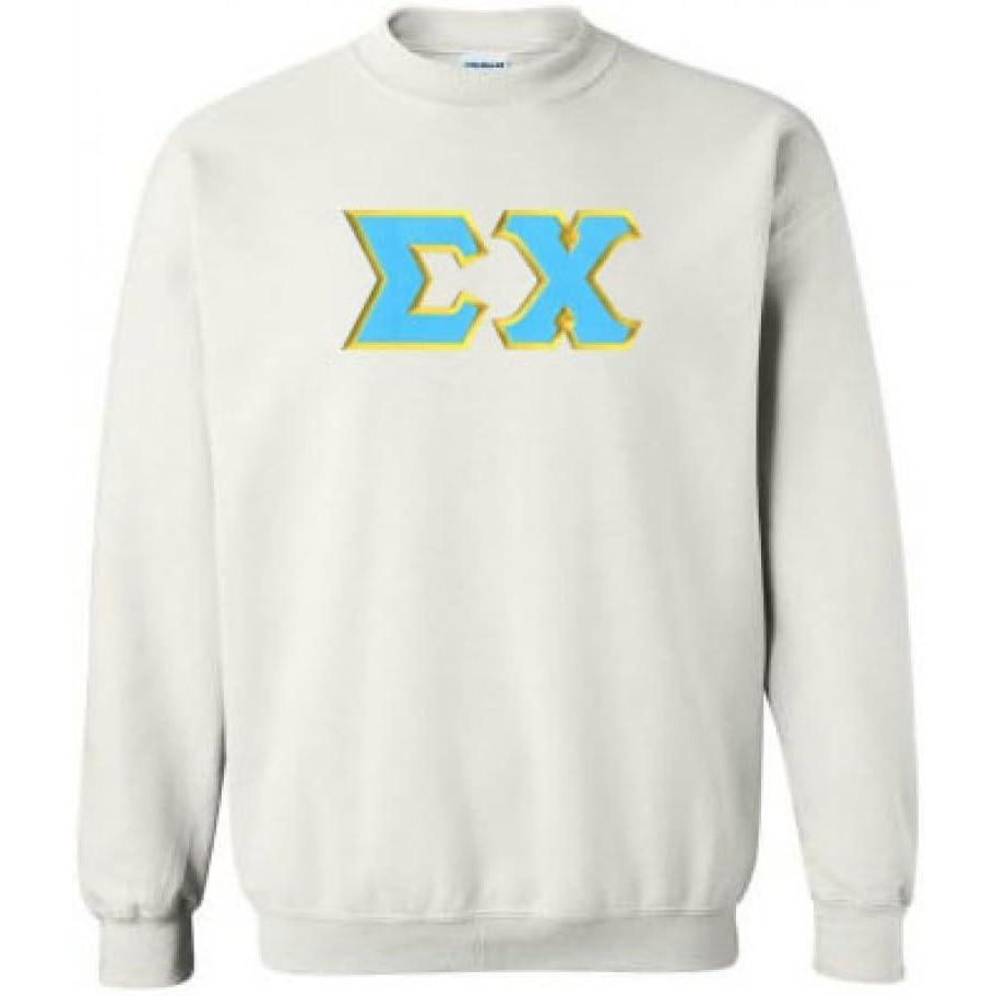 imageSigma Chi Lettered CrewneckWhite WLight BlueGold