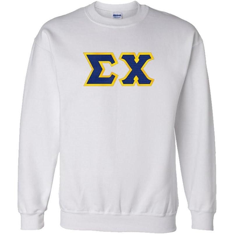 imageSigma Chi Lettered CrewneckWhite WRoyalGold