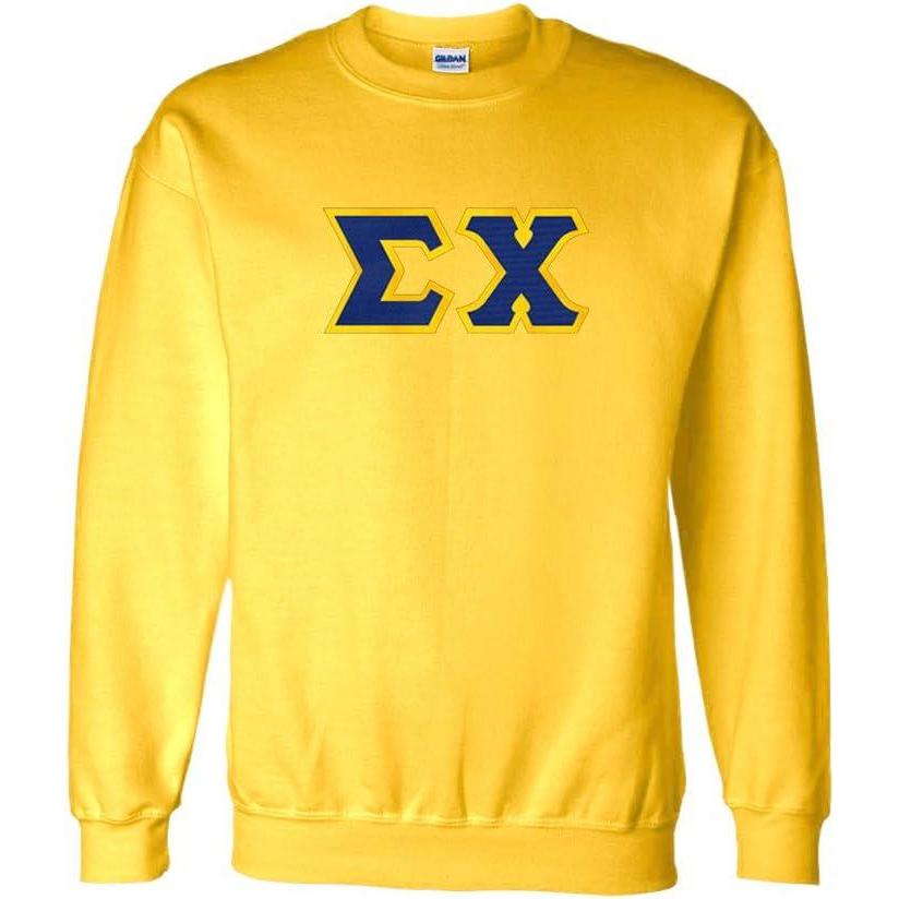 imageSigma Chi Lettered CrewneckYellow WRoyalGold