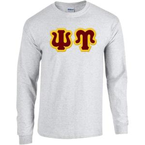 Psi Upsilon Custom Twill Long Sleeve T-Shirt(Ash)