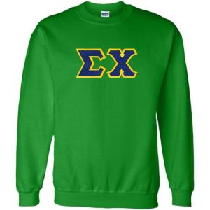 Sigma Chi Lettered Crewneck(Irish Green W/Royal/Gold)