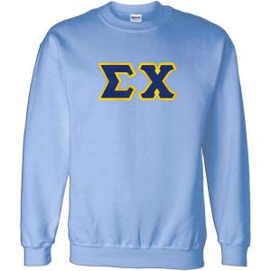 Sigma Chi Lettered Crewneck(Light Blue W/Royal/Gold)