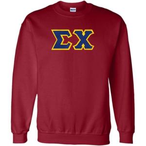 Sigma Chi Lettered Crewneck(Maroon W/Royal/Gold)