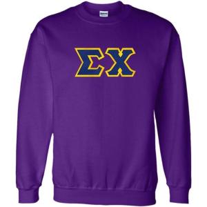 Sigma Chi Lettered Crewneck(Purple W/Royal/Gold)