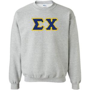 Sigma Chi Lettered Crewneck(Sports Grey W/Royal/Gold)