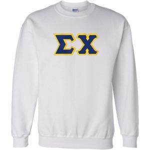 Sigma Chi Lettered Crewneck(White W/Royal/Gold)