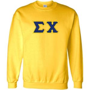 Sigma Chi Lettered Crewneck(Yellow W/Royal/Gold)