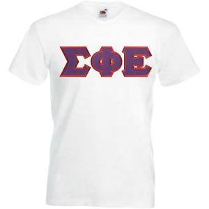 Sigma Phi Epsilon SigEp Lettered V-Neck T-Shirt(White)