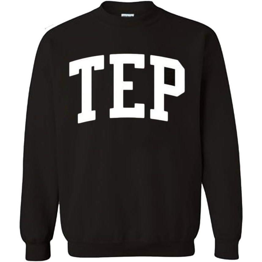 imageGreekgear Mens Tau Epsilon Phi BIG TEXT Crewneck Sweatshirt BlackBlack