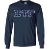 Sigma Tau Gamma Fraternity Crest Twill Letter Longsleeve Tee(Navy Blue)